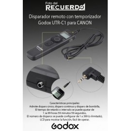 Disparador remoto con temporizador Godox UTR-C1 para CANON