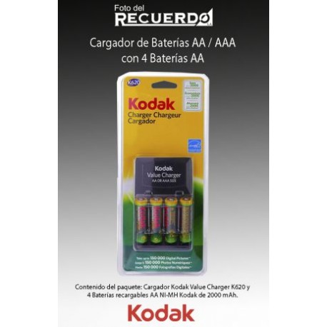 Cargador de Baterías AA / AAA con 4 Baterías AA