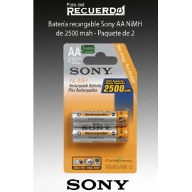 Batería recargable Sony AA NiMH 2500 mah - Paquete de 2