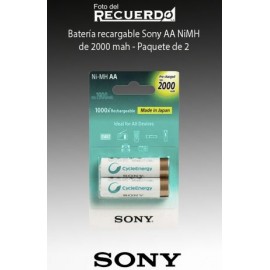Batería recargable Sony AA NiMH de 2000 mah - Paquete de 2