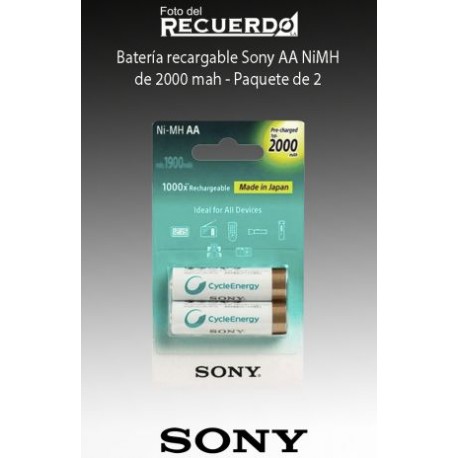 Batería recargable Sony AA NiMH de 2000 mah - Paquete de 2