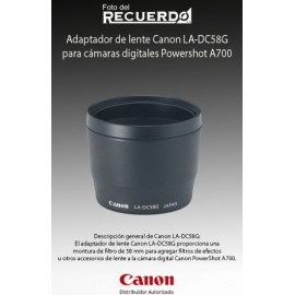 Adaptador de lente Canon LA-DC58G para cámaras digitales Powershot A700