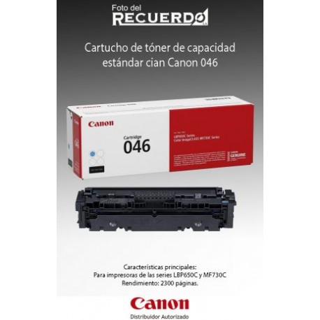 Cartucho de tóner de capacidad estándar cian Canon 046