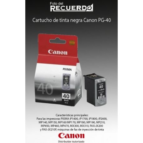 Cartucho de tinta negra Canon PG-40